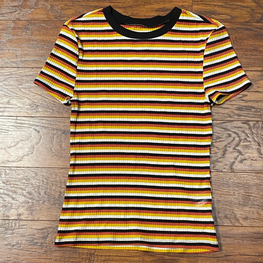 No Boundaries Red Yellow Black Fitted Dress tee-blouse